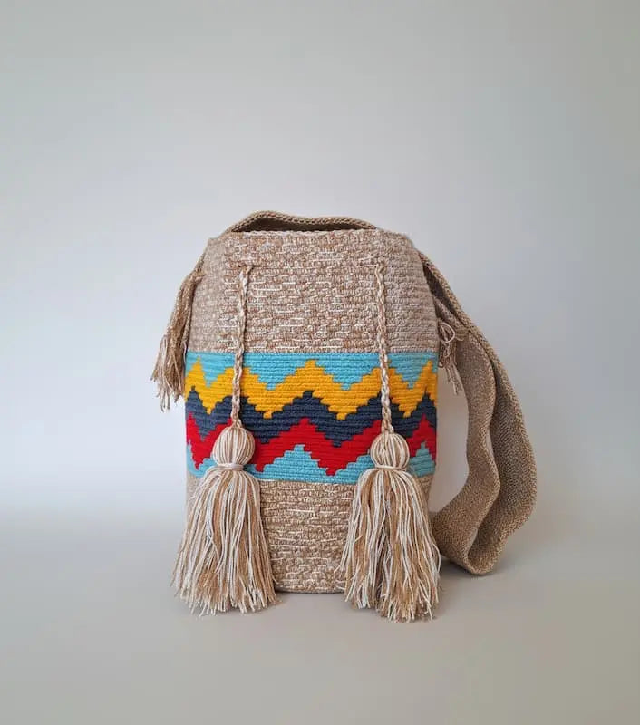 Featured Large Wayuu Bags Unique Design with Soft Colours